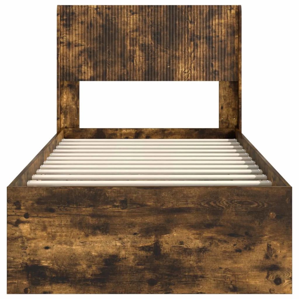 Struttura del letto con stoccaggio e testata Rovere Fumo 3414263