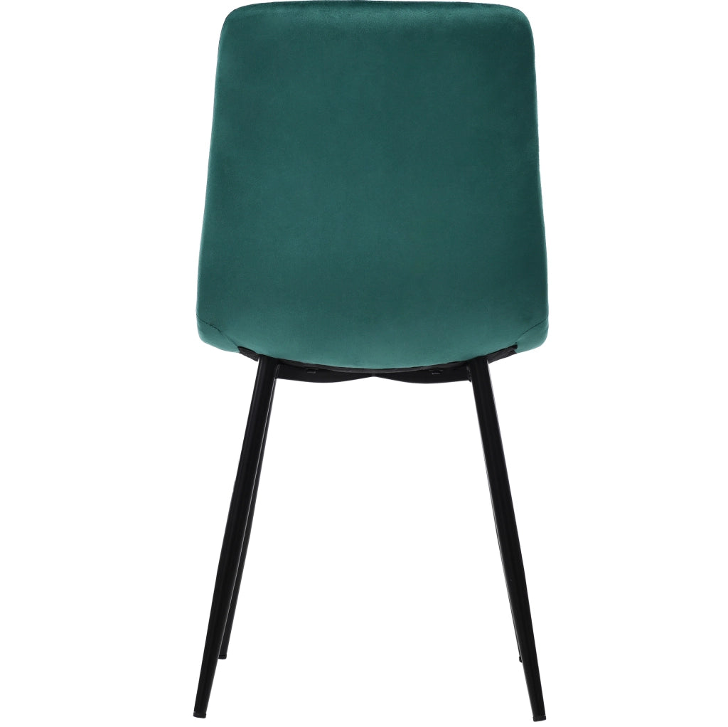 Set tavolo da pranzo rettangolare 117x68 cm con 4 sedie in velluto verde