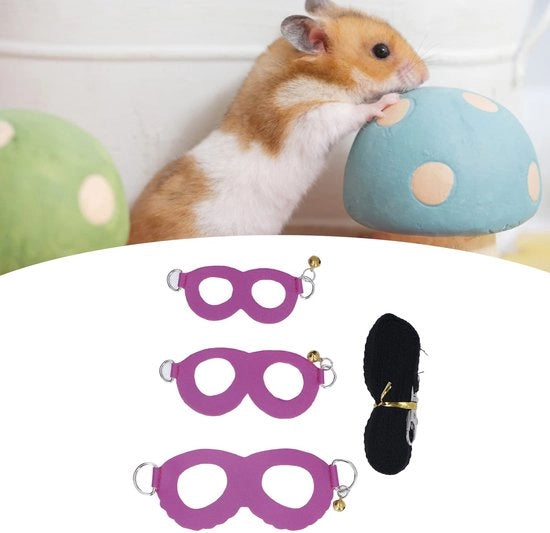 Set di Cinture per Hamster in Pelle Sintetica - Set di Cinture - Leva in Nylon - 3 Pezzi - Con Campanelli - Comodo e Duraturo - Cintura per Animali da Compagnia