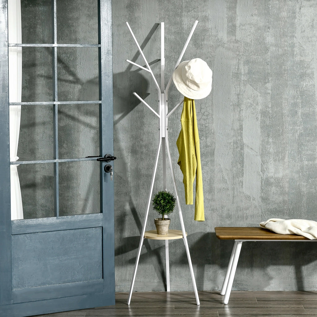 EasyComfort Appendiabiti da Terra Verticale Moderno per Ingresso, 45x45x180cm, Bianco
