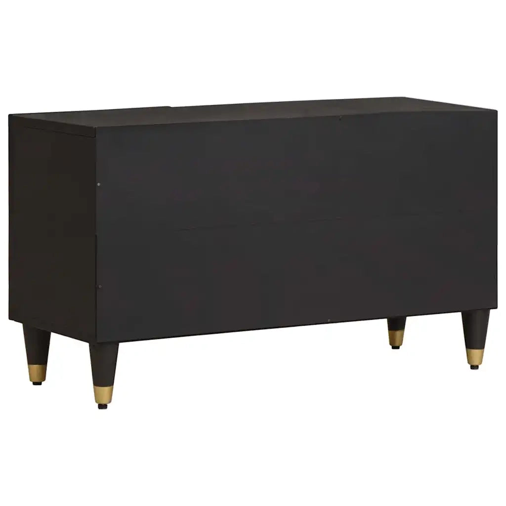 Mobile TV-Credenza per TV-Console TV Nero 80 x 33 x 46 cm Legno di mango massello 363507