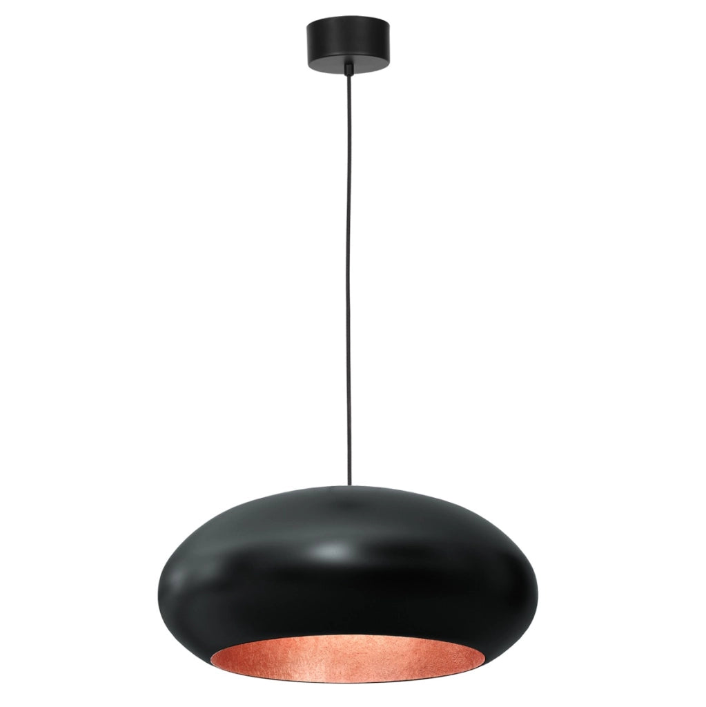 Lampada a sospensione ovale Ø50 nero/rame Compo E27