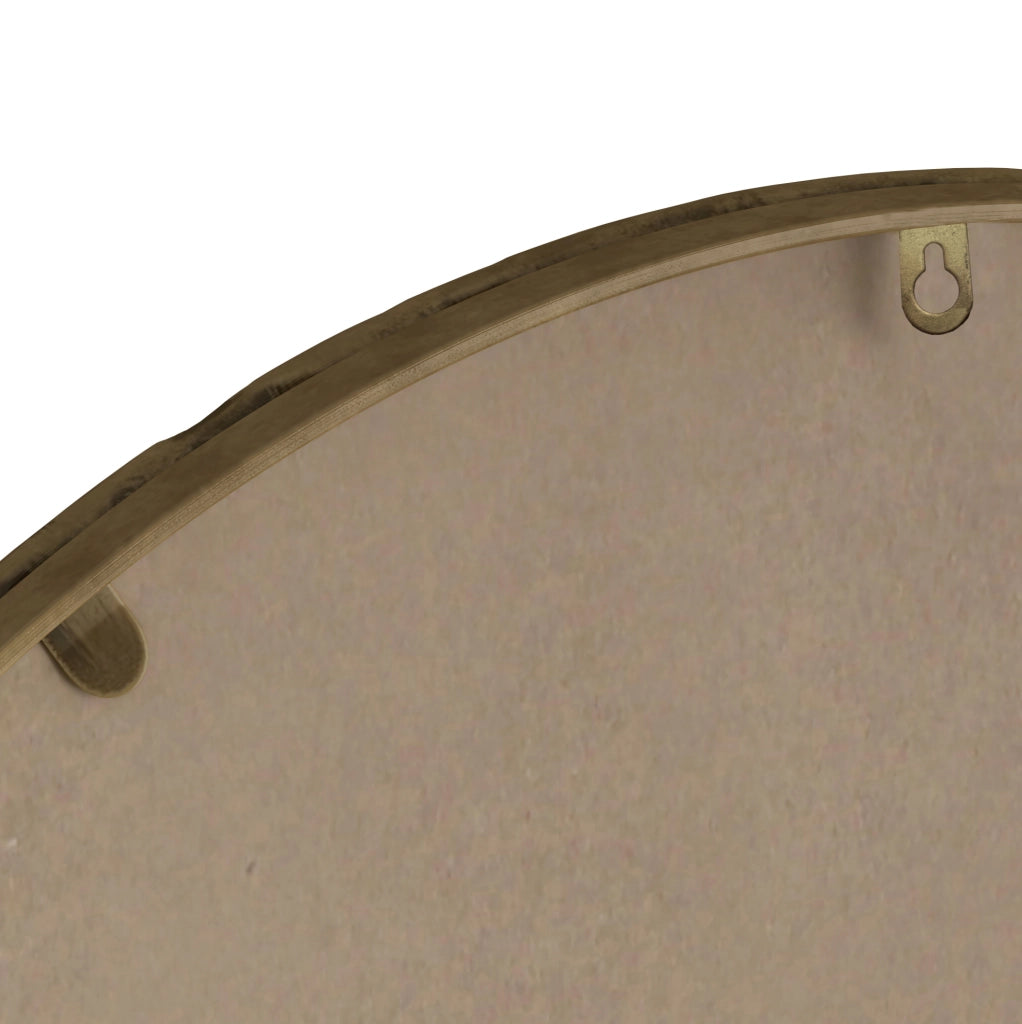 Specchio Ovale da Parete in Ferro Battuto con Effetto Antico, Cornice Dorata, per Bagno, Camera e Soggiorno