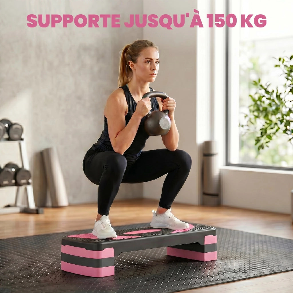 Stepper fitness ¨C Minimal ¨C 80x31x20 cm nero rosa chiaro