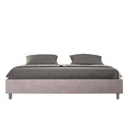 BS COM Letto matrimoniale king size contenitore imbottito 200x200 microfibra glicine