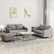 Set di Divani 3 pz con Cuscini Tortora in Tessuto