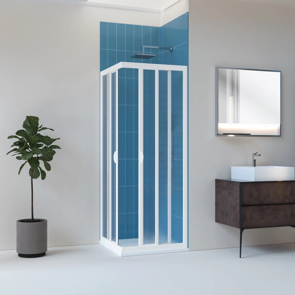 Box doccia Semicircolare 80x80 CM in Acrilico mod. Smart con apertura scorrevole