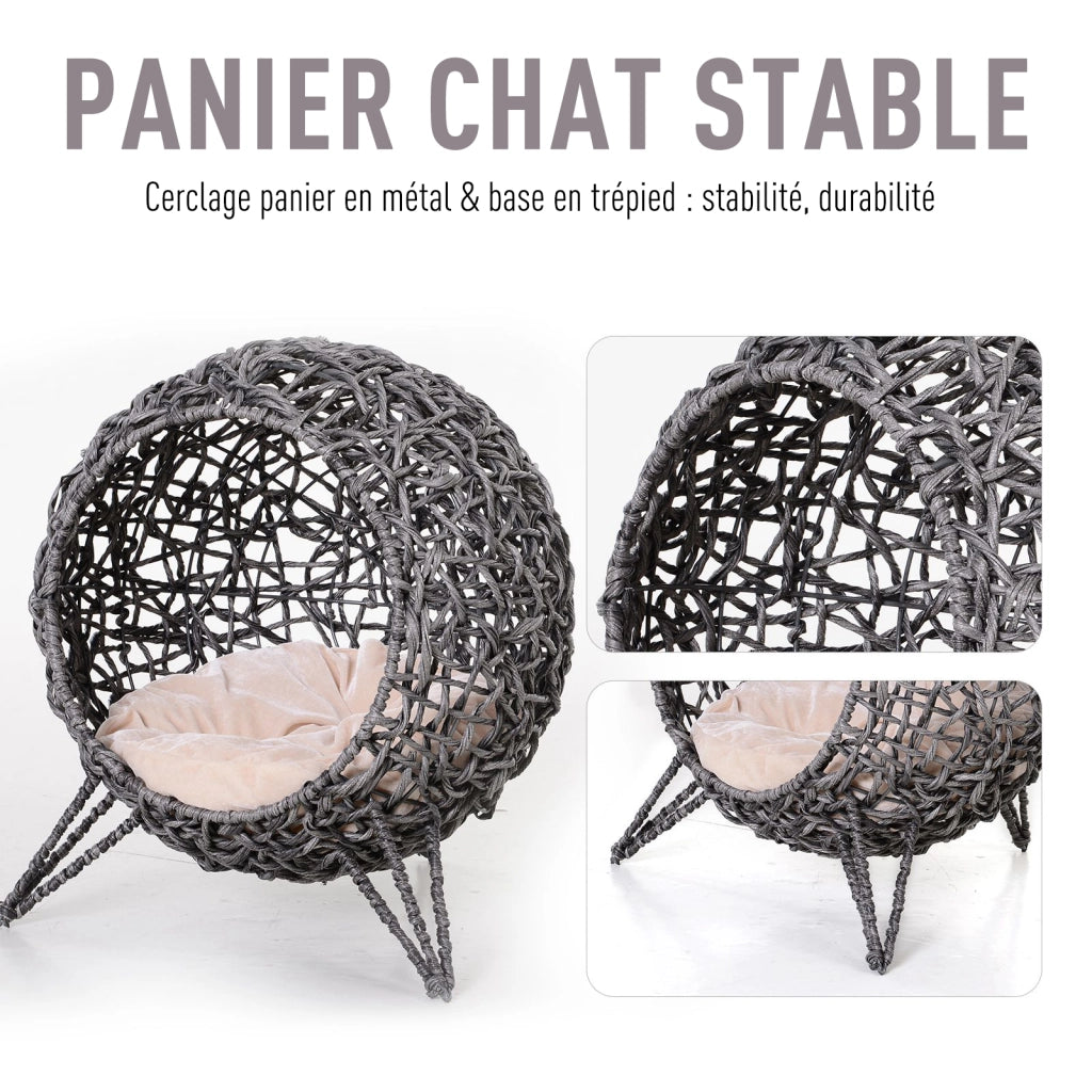 Letto a soppalco per gatti con cuscino ¨C Minimal ¨C Grigio 52x58 cm