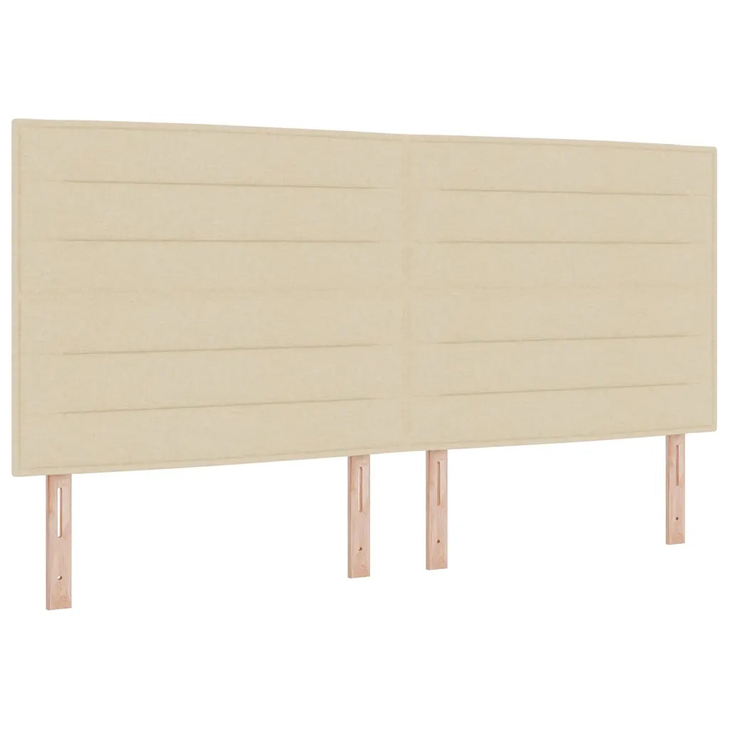 Letto a Sorgente LED con materasso Crema 200 x 200 cm Tessuto