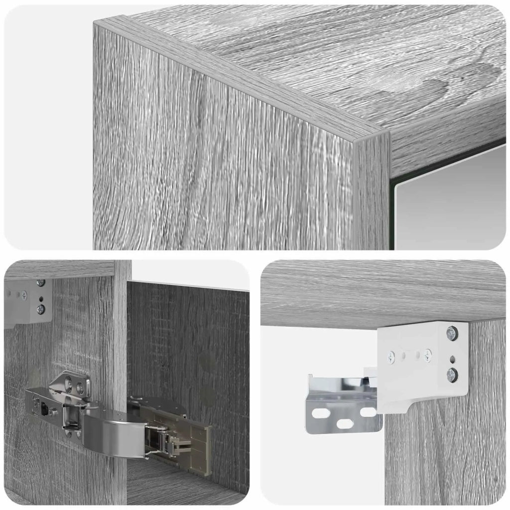 Mobiletto per specchio da bagno Grigio Sonoma 889164