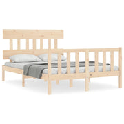 Letto matrimoniale | Letto per adulti | Giroletto senza Materasso 140x200 cm in Legno Massello di Pino