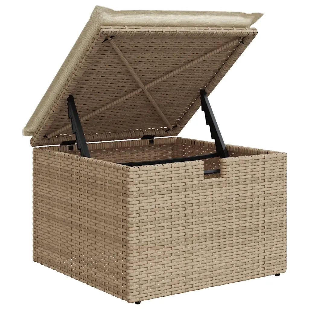 Set Divano da Giardino 9 pz con Cuscini Beige in Polyrattan 3274868