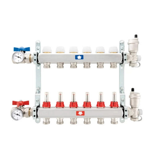 COLLETTORE PREMONTATO COMPLETO CON FLUSSIMETRI- 8 vie 1x3/4- ITAP- pezzi 1