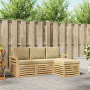 Set di divani da esterno 4 pcs Bianco e Beige 3391638