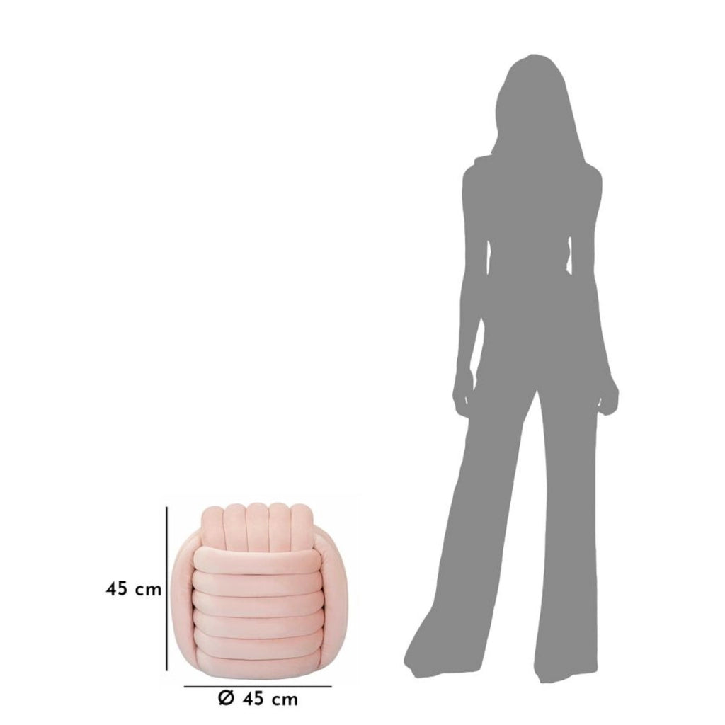 Pouf Gomitolo 5, Rosa, Cotone, 45x45x45 cm