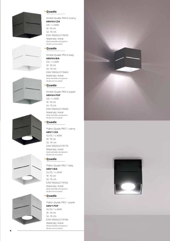Plafoniera spot Lampex Quado Pro 1 luce bianca GU10