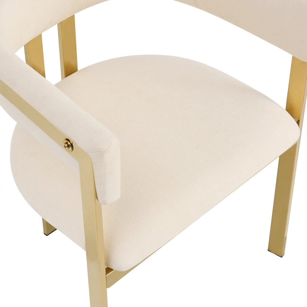 SEDIA da pranzo Set da 2 pezzi in Chenille Beige e Oro