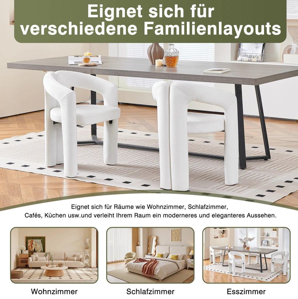 SEDIA con Braccioli in Velluto Beige