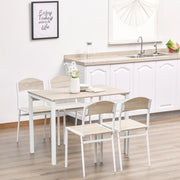 Set da pranzo 5 pezzi in MDF e acciaio grigio chiaro