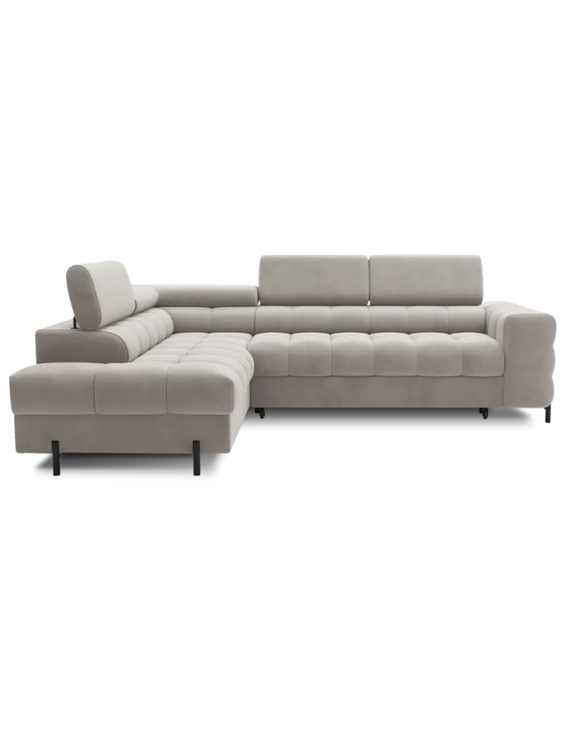 Divano letto Beige FERRUM 5 posti angolo sinistro salotto familiare 276x93x200cm
