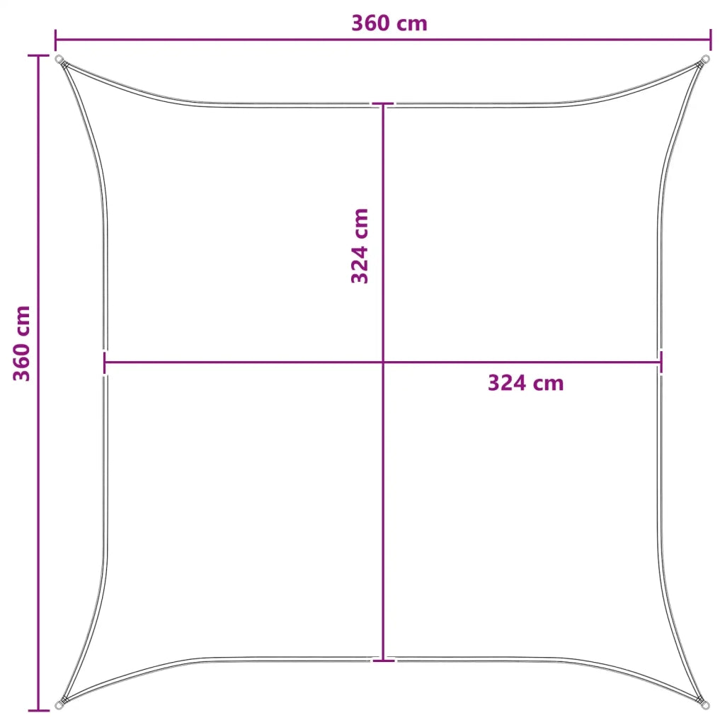 Telo Ombra-Vela Ombreggiante-Parasole a Vela Antracite e Bianco 3,6 x 3,6 m HDPE