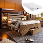 Letto matrimoniale in rovere 160x200 con contenitore