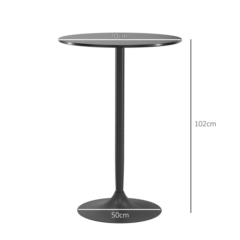 Tavolo da Bar Rotondo Moderno ¨C zephmum ¨C Nero, Acciaio e MDF, ?70x102cm