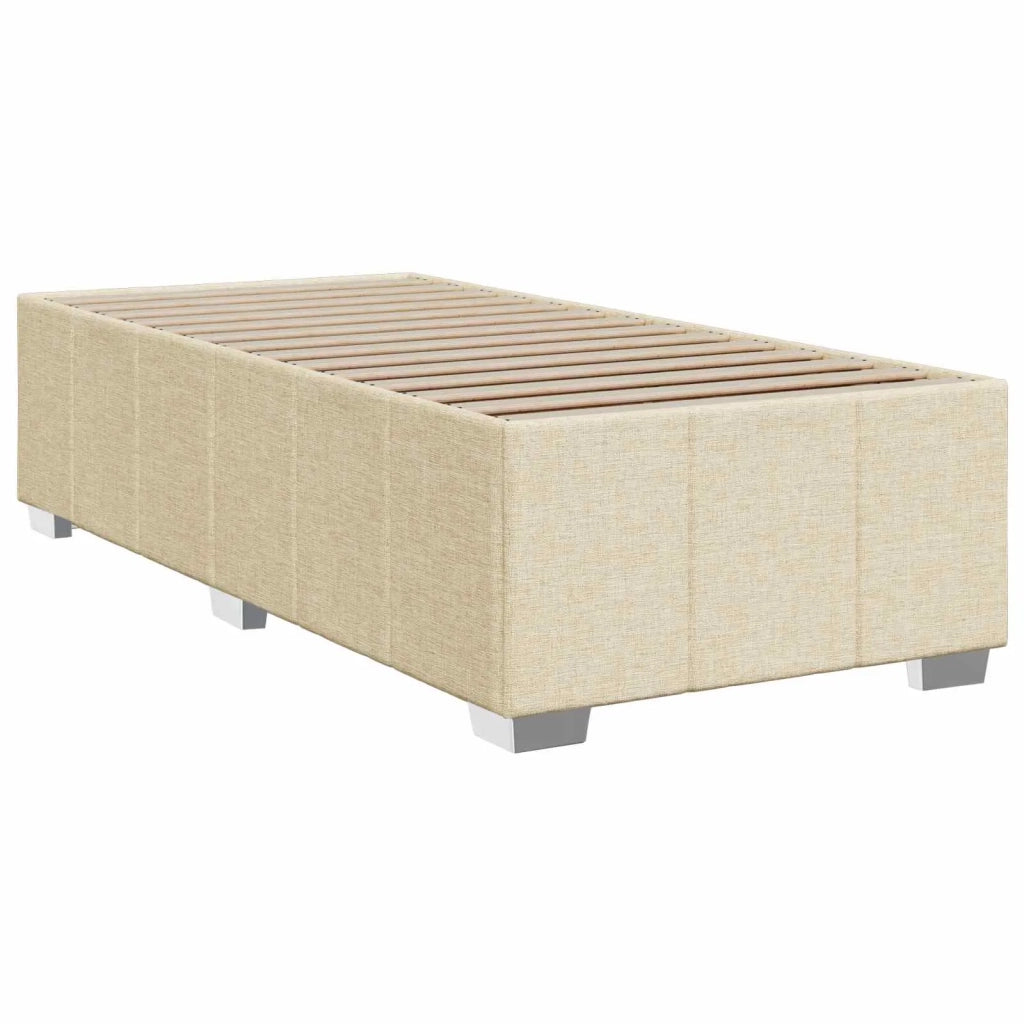 Letto box spring con materasso Crema 90 x 200 cm Tessuto 3454055