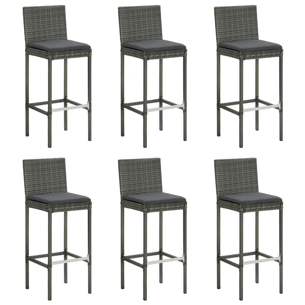 Set da Bar da Giardino 7pz con Cuscini Grigio