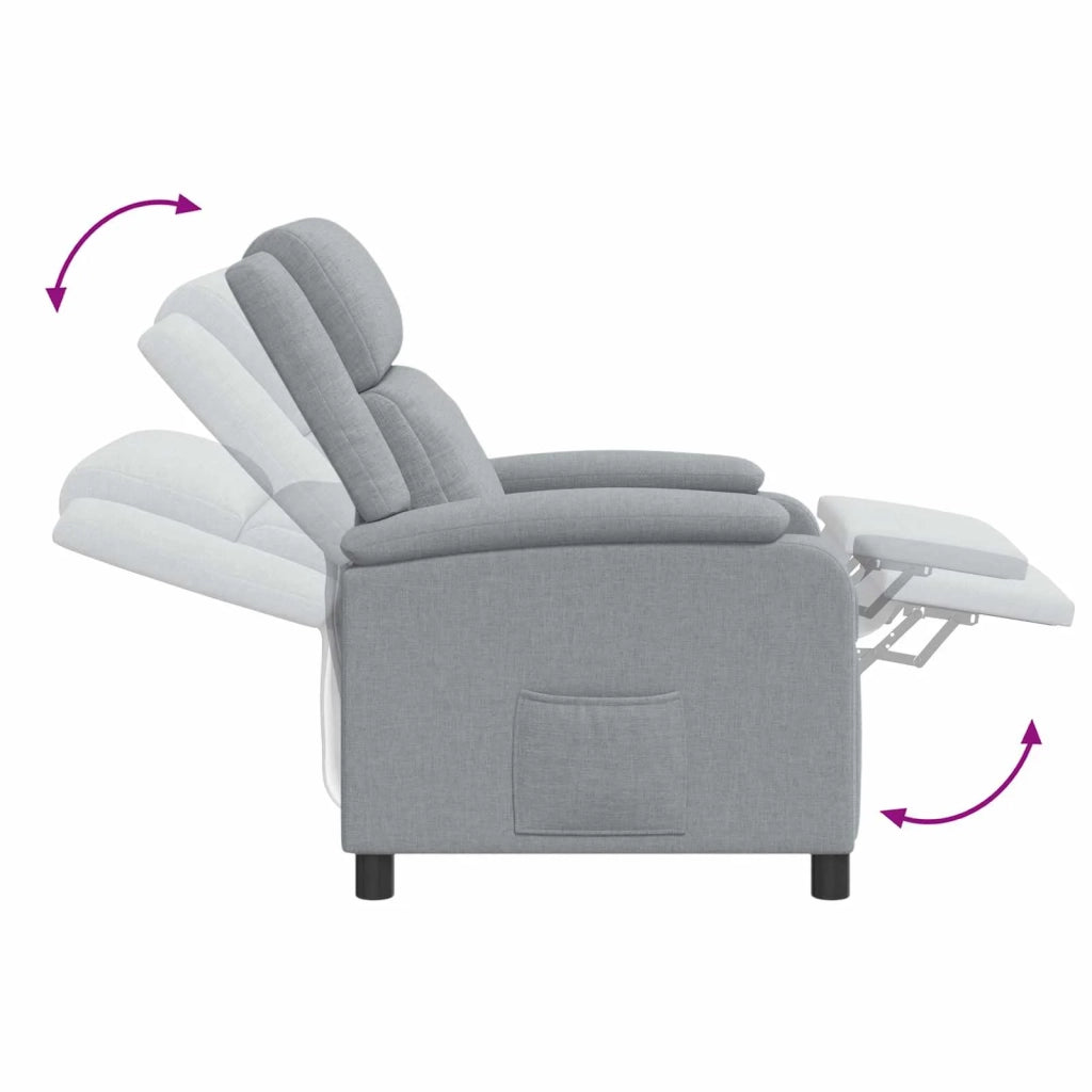 Poltrona Massaggiante Grigio Chiaro Tessuto 42034869