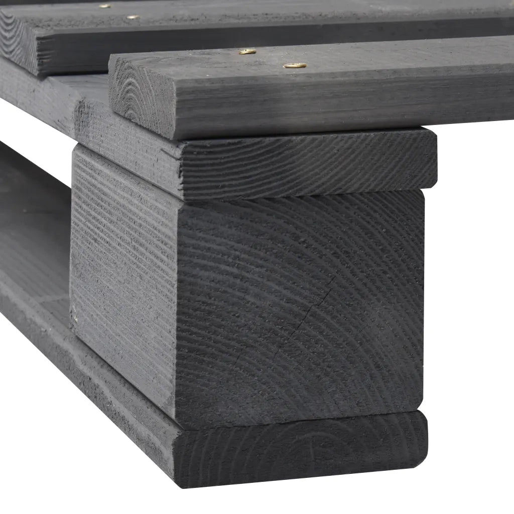 Giroletto in Pallet Grigio Legno Massello di Pino 140x200 cm 285251