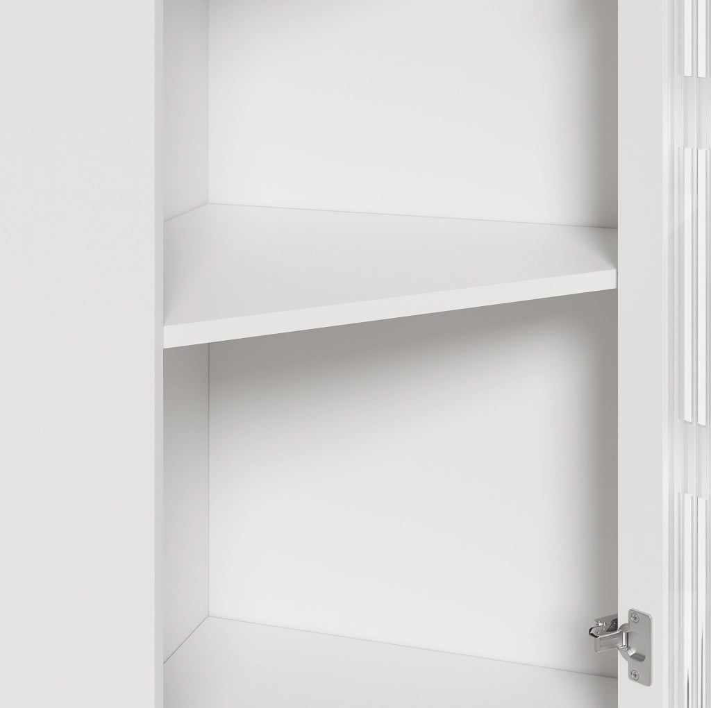 Armadio angolare LED bianco in MDF con controllo APP