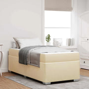 Struttura del letto con materasso Crema 90 x 200 cm Tessuto