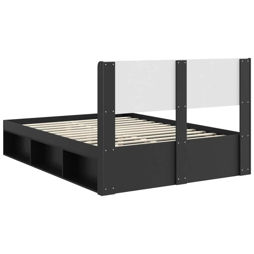 Struttura del letto con stoccaggio e testata Nero 160 x 200 cm 3414188