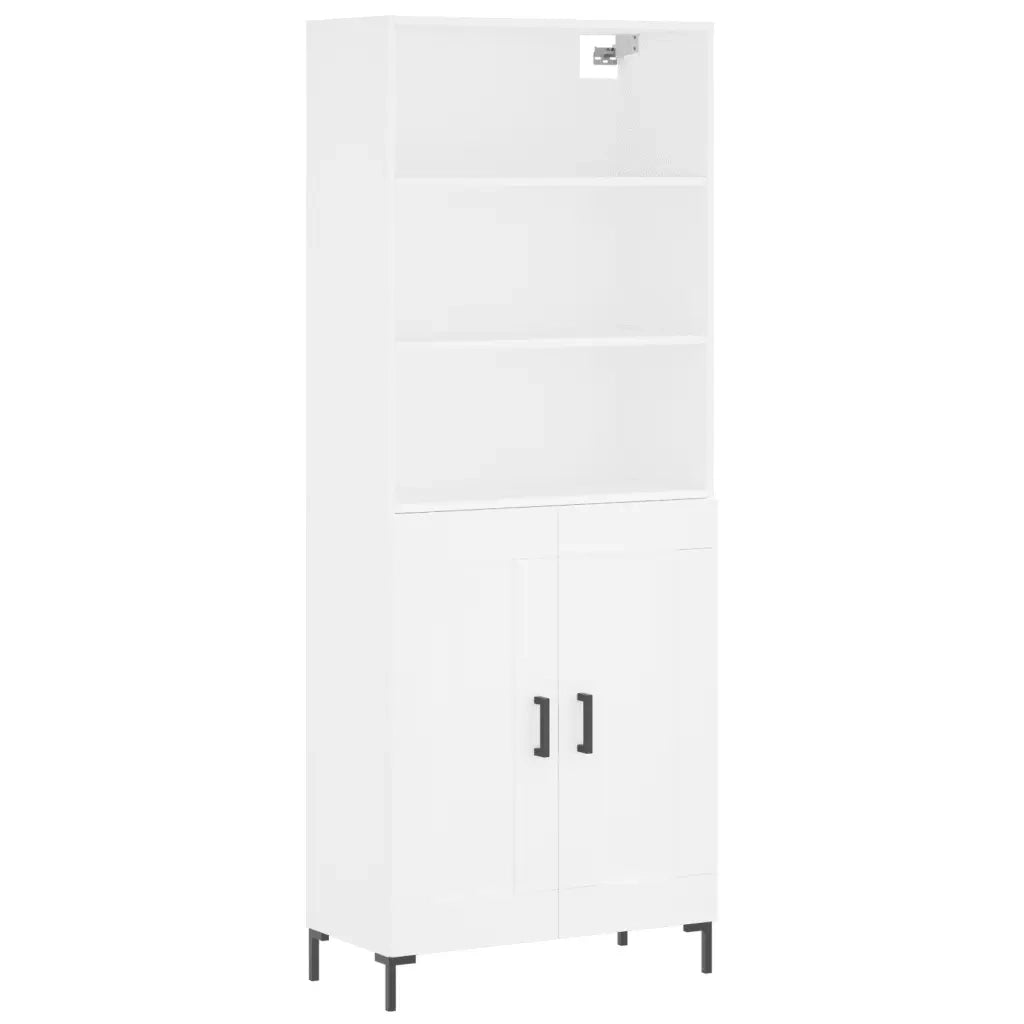 Credenza | Madia | Buffet da pranzo | Armadio da pranzo Bianca 69,5x34x180 cm in Legno Multistrato
