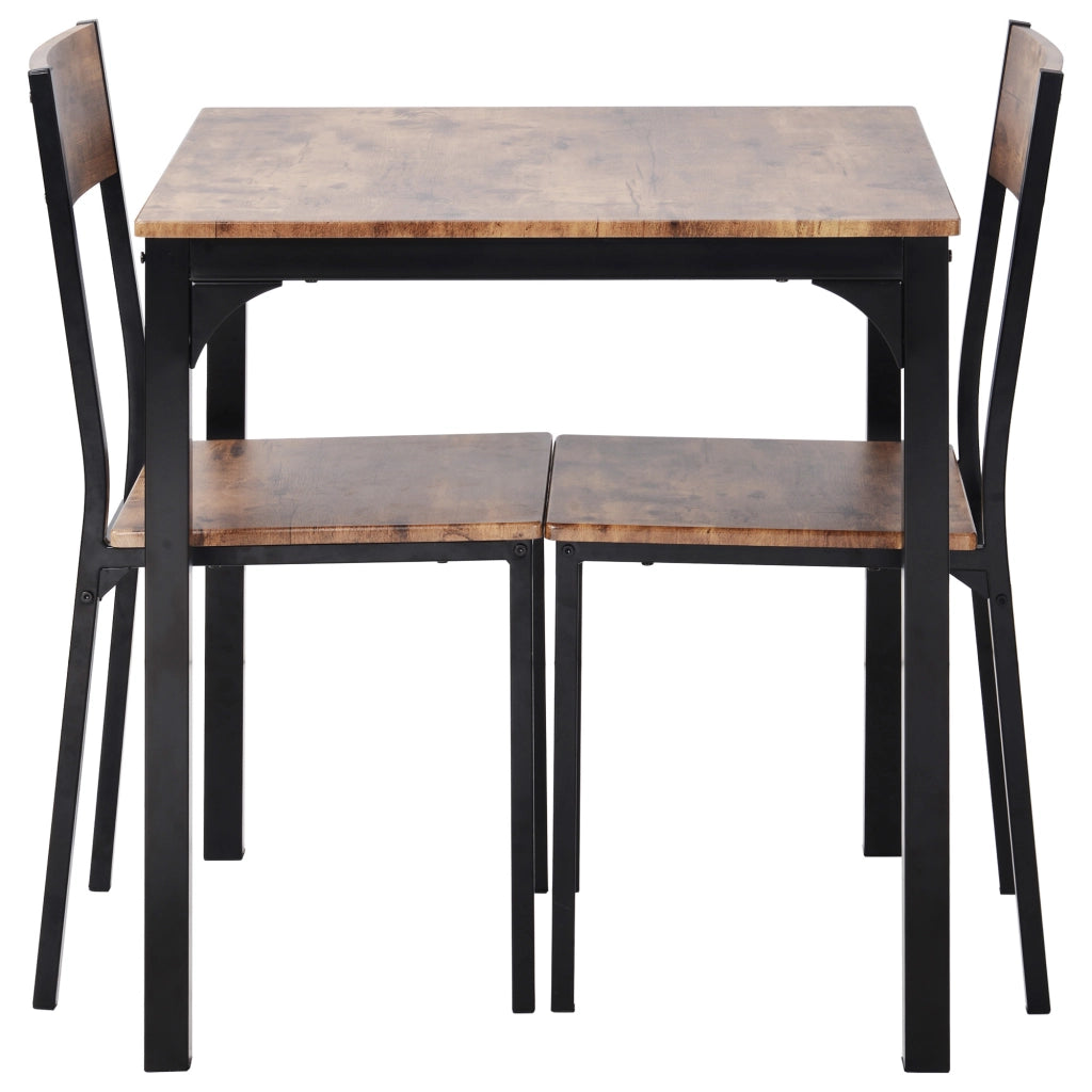 SET PRANZO 70x70x75 cm Marrone in metallo Set da 3 pezzi