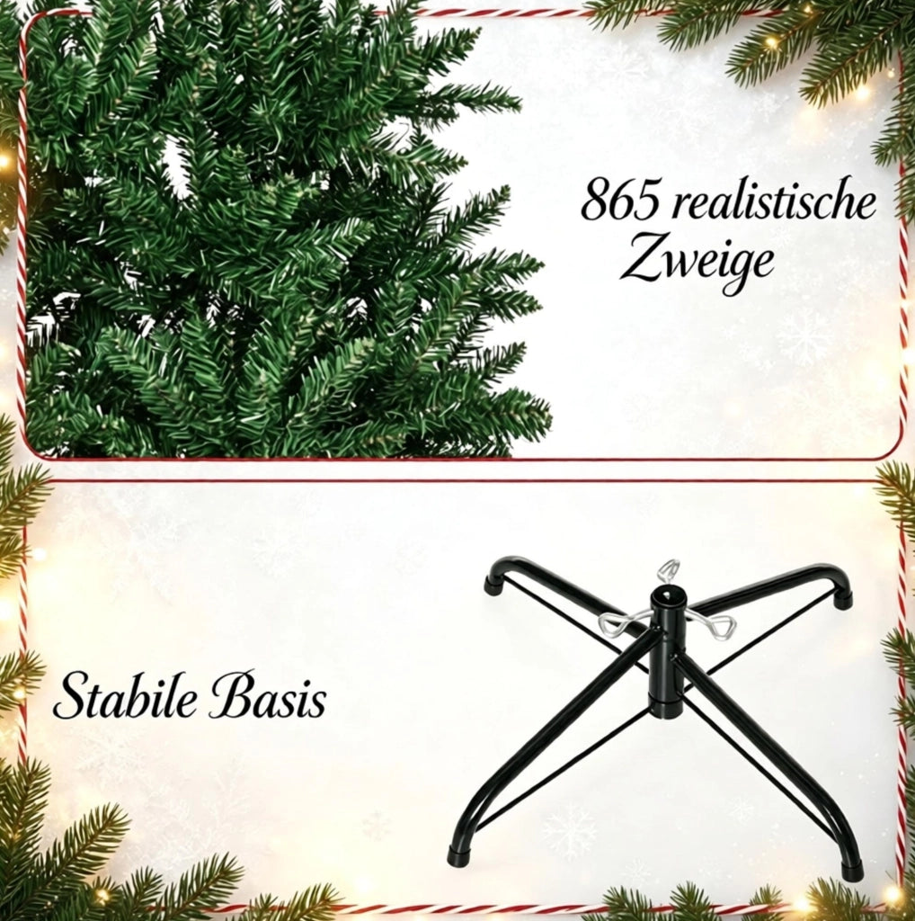 ALBERO DI NATALE Artificiale 210 cm Verde in PVC e Metallo