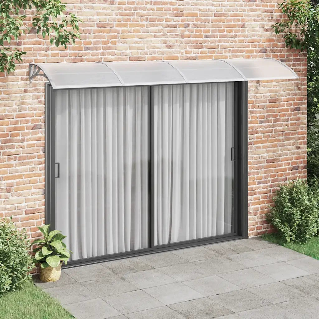 Pensilina per porta grigia 350x100 cm in policarbonato 153595