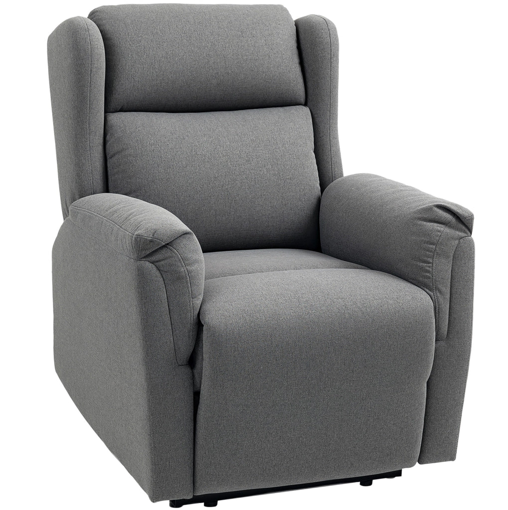 Poltrona relax con funzione reclinabile fino a 160°, struttura a molle, imbottitura traspirante, 80x94x101 cm, grigio scuro
