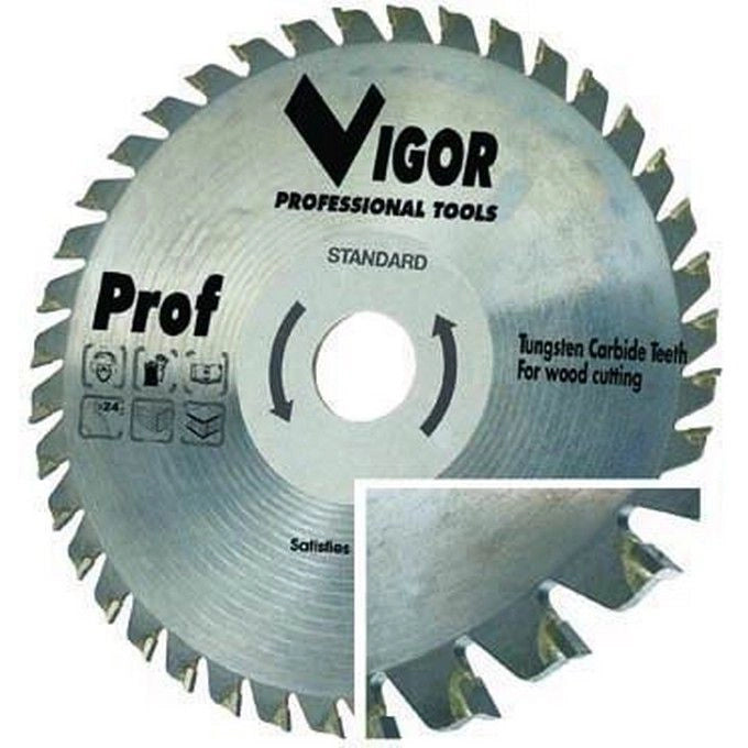 Vigor 140910 Lama Circolare per Legno 48 Denti Widia F30-25 400 mm colore Nero
