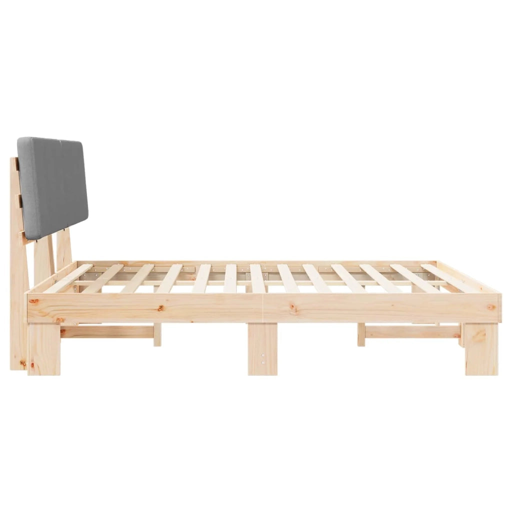 Letto con Testiera Rivestita Grigio chiaro 200 x 200 cm