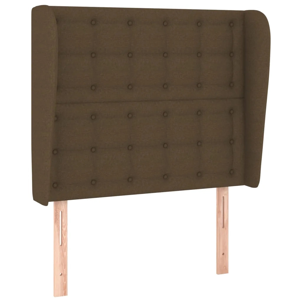 Testiera | Testata ad Orecchio Marrone Scuro 103x23x118/128 cm in Tessuto