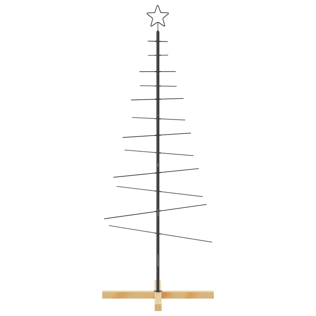 Albero di Natale | Decorazioni natalizie in Metallo con Base in Legno Nero 150 cm