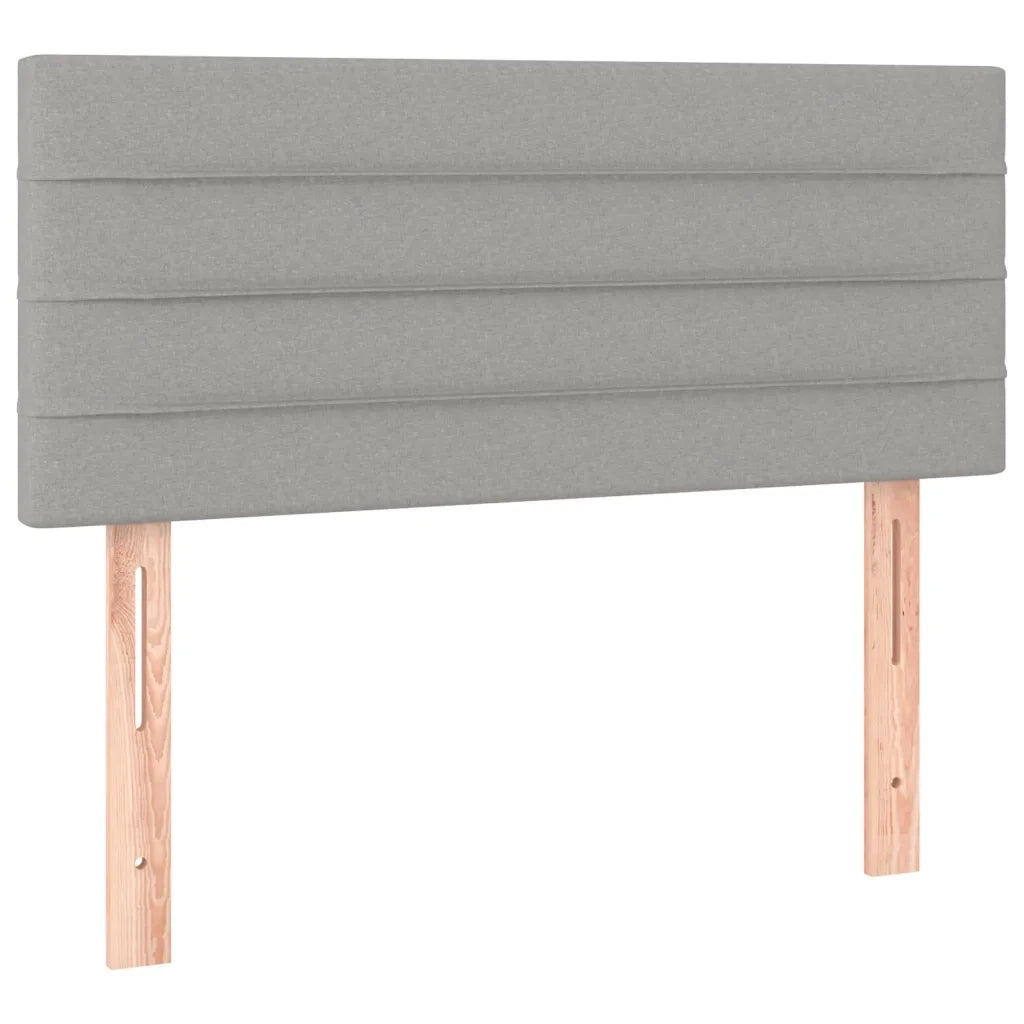 Letto a Molle Materasso e LED Grigio Chiaro 100x200 cm Tessuto