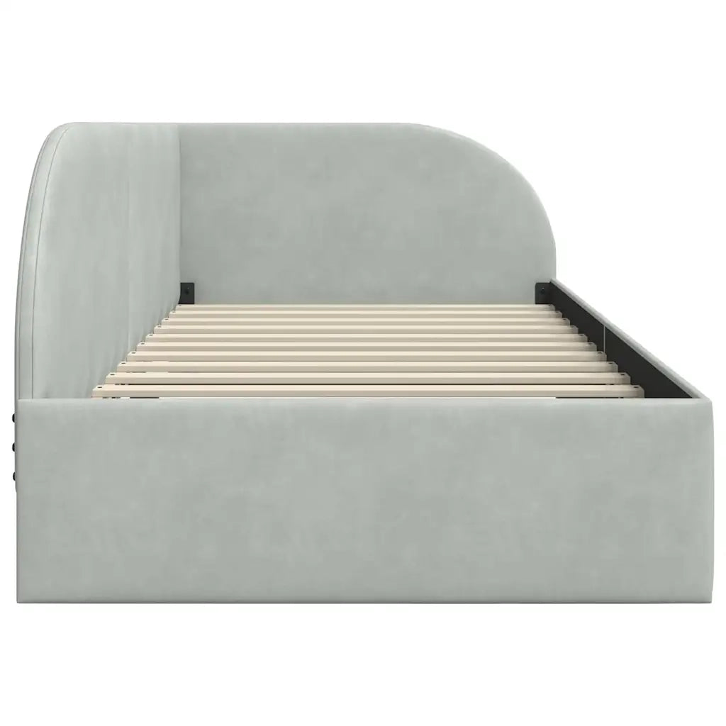 Cornice del letto ad angolo Grigio chiaro 90 cm x 190 cm
