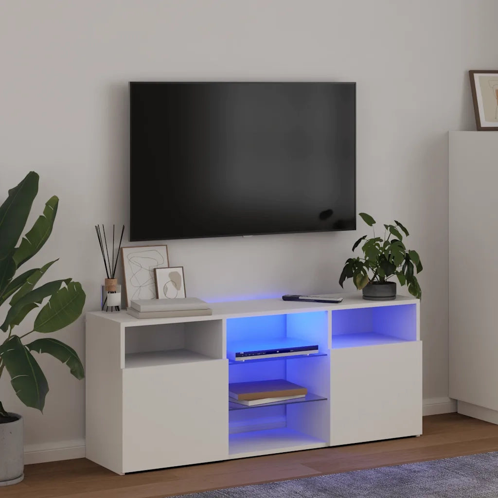Mobile Porta TV con Luci LED Bianco 120x30x50 cm 804301