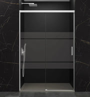Box doccia frontale BASIC 1 fisso + 1 scorrevole 110-115 cm (41-46) bianco opaco vetro frost
