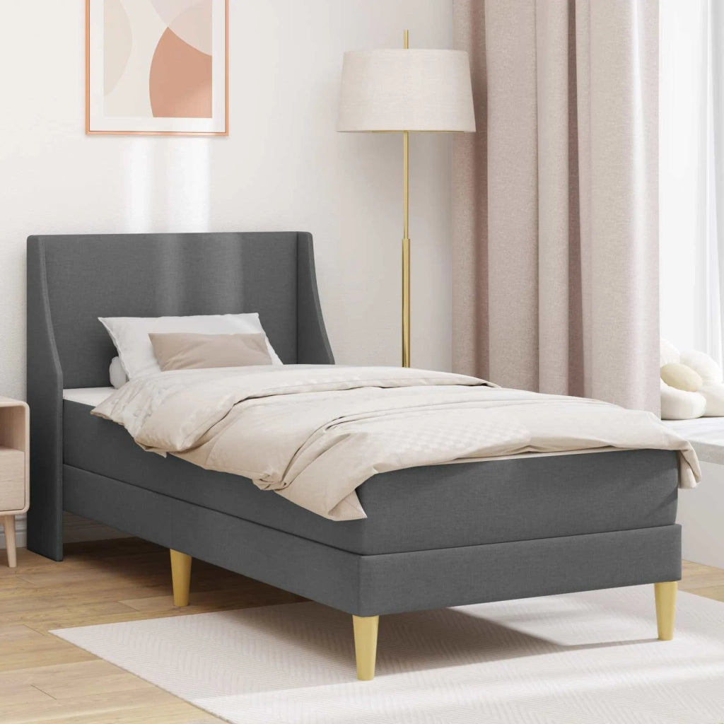 Struttura letto con materasso-Giroletto Grigio scuro 90 x 200 cm Tessuto 205464