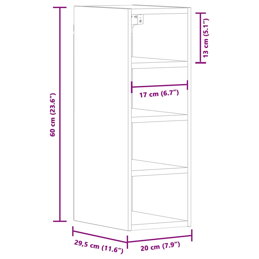 Mobile Pensile “Riga” Legno Antico 20x29,5x60 cm 854164
