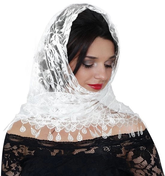 Lucente per Matrimoni - Sciarpa per la Testa - 50 x 50 cm - Adatto per Feste